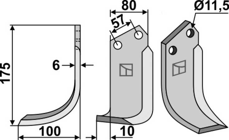 Fräsmesser 175x80mm, links